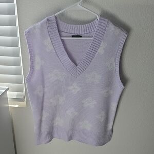 Wild Fable Purple Floral Sweater Vest Size Medium